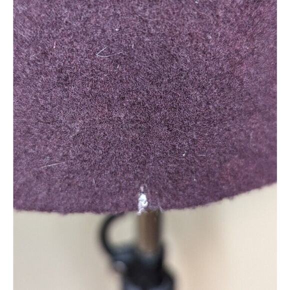 Vintage Kristen Blake Wool Fur Trimmed Burgundy Button Pea Coat Size S - Picture 10 of 14